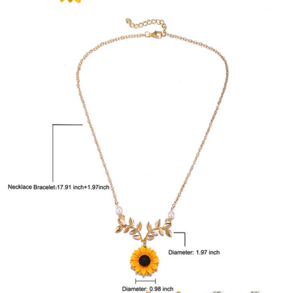 ๐ SUNflower ๐ป Pearl Necklace - Picture 3 of 5